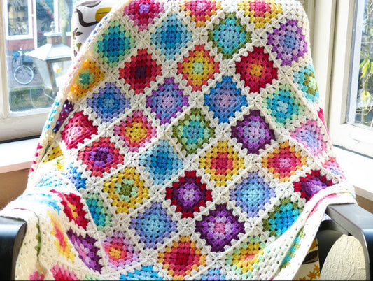 Rainbow Granny Square Blanket