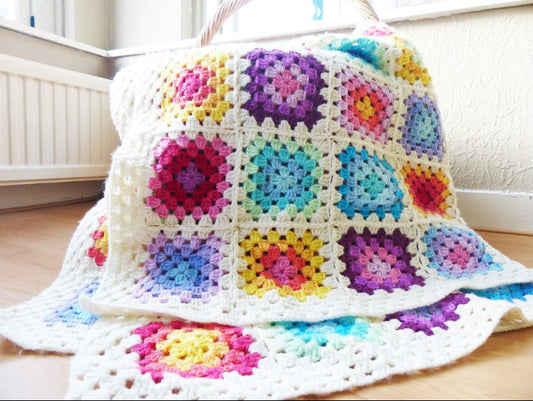 Rainbow Granny Square Blanket