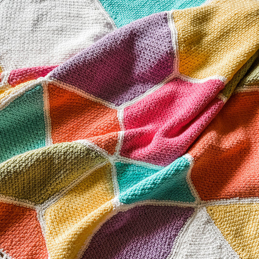 Deken met tuimelende zeshoeken