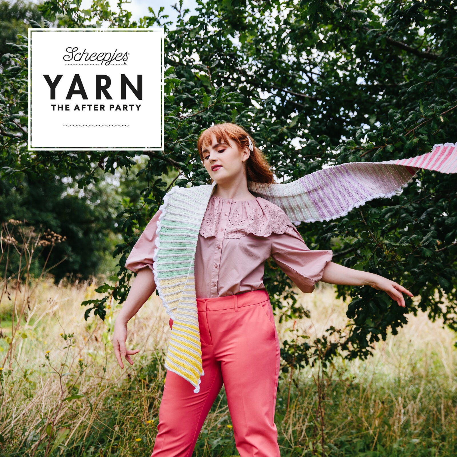 YARN - The After Party 157 Rainbow Crescent Scarf
