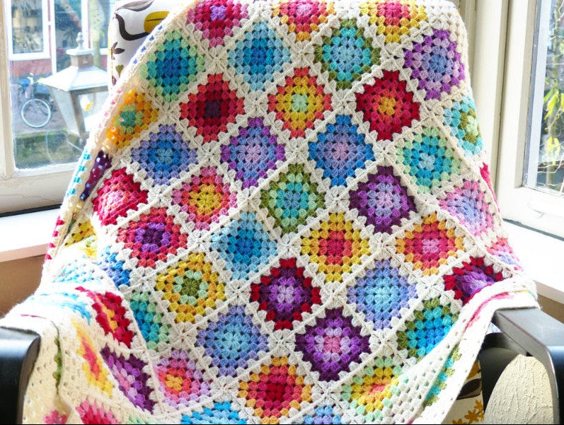 Rainbow Granny Square Blanket