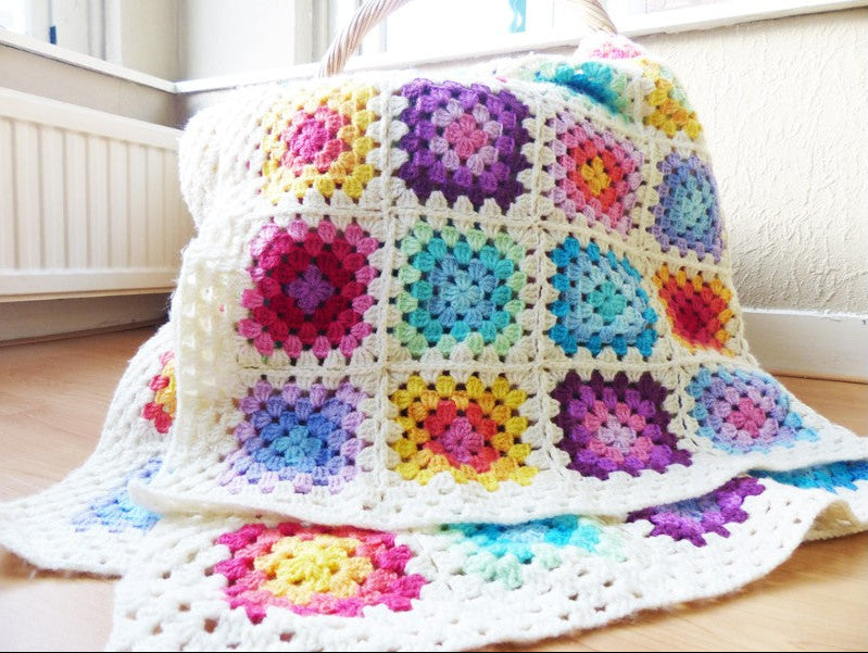 Rainbow Granny Square Blanket