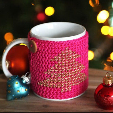 Kerstmokhoesje met kruissteekmotief
