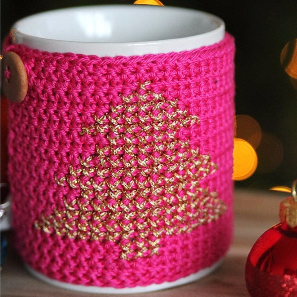 Kerstmokhoesje met kruissteekmotief