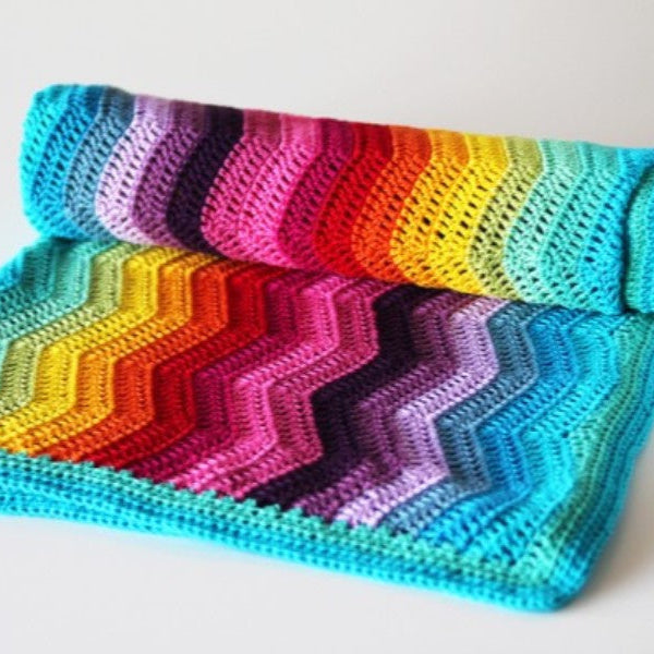 Babydeken met regenboogrimpels