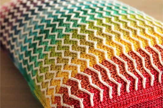 Rainbow Wave Pillow and Blanket Set