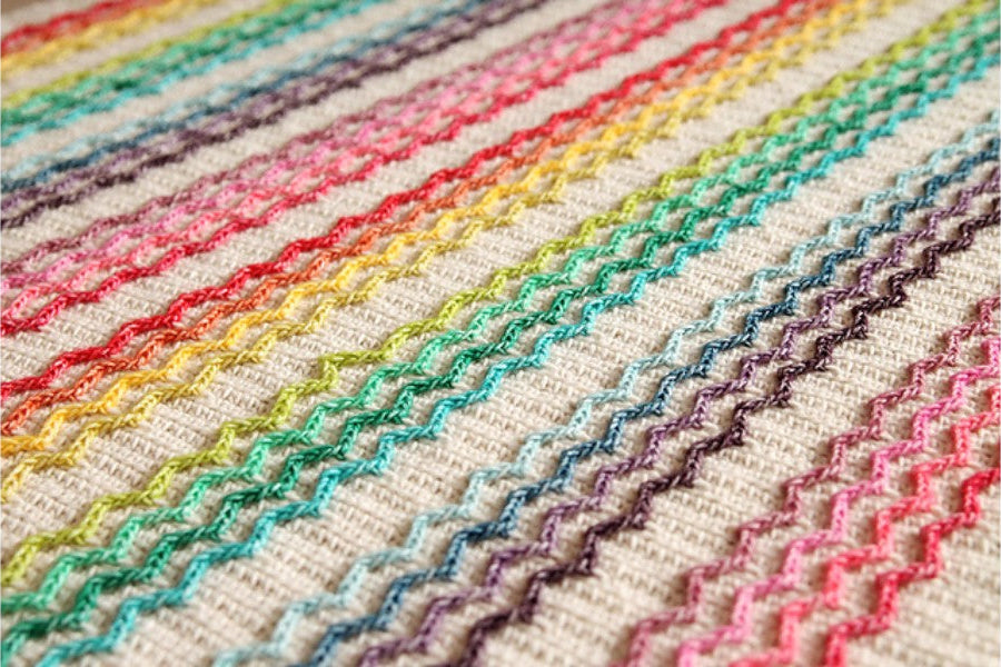 Rainbow Wave Pillow and Blanket Set