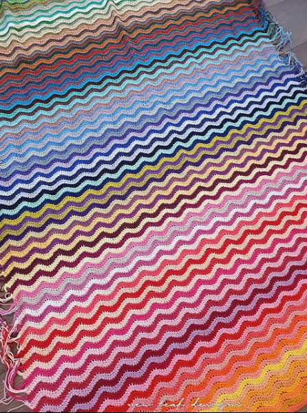 Rainbow Sea Waves Blanket