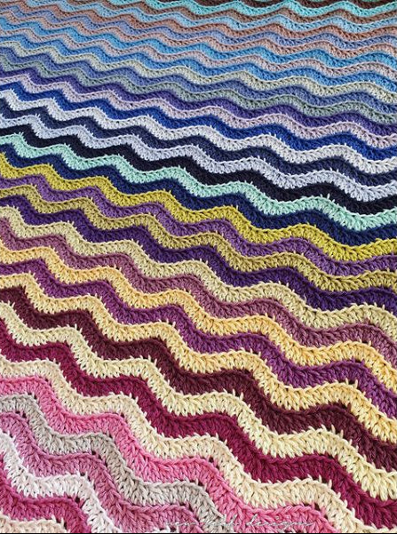 Rainbow Sea Waves Blanket