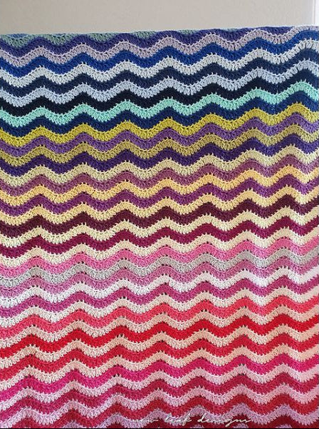 Rainbow Sea Waves Blanket