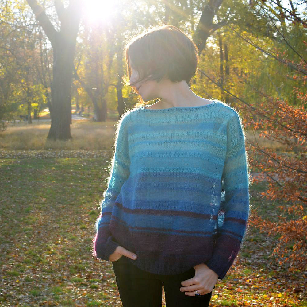 Blue Feather Sweater