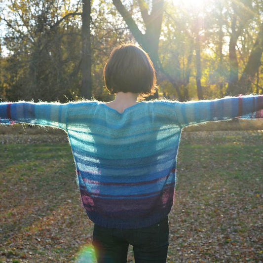 Blue Feather Sweater