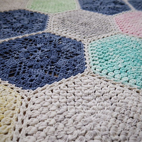 Indigo bloesem deken