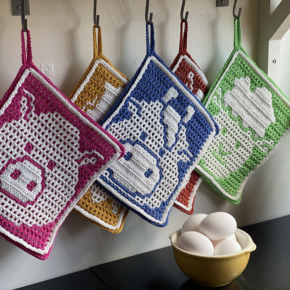 Astrid's 5 Farm Animals Potholders