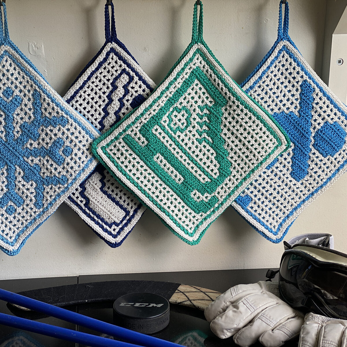 Astrid's 4 Winter Sports Potholders