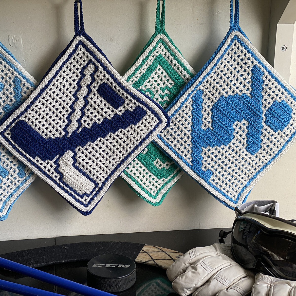 Astrid's 4 Winter Sports Potholders