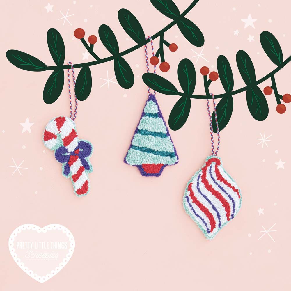 Pretty Little Things 33 - Punch Needle Tree Decorations