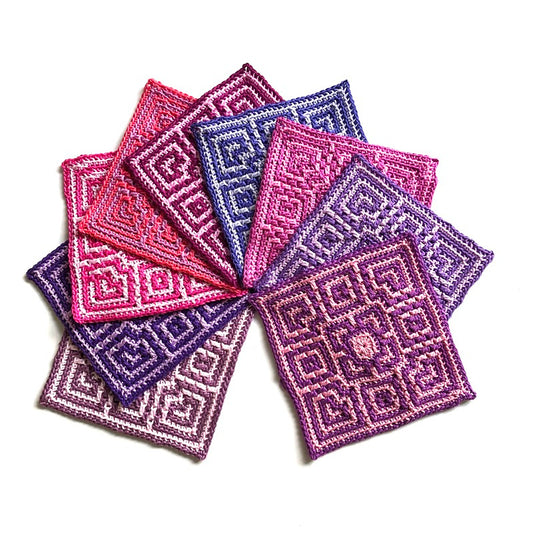 Kleurrijk koraalmozaïek deken