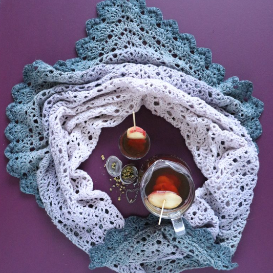 Garen 8 - Sjaal met bloemblaadjes en bladeren