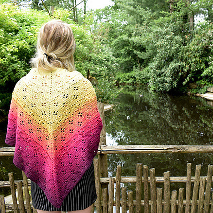 Plum Trees & Bees Shawl