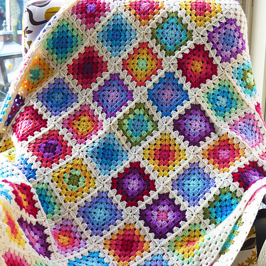 Rainbow Granny Square Blanket