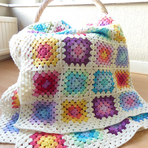Rainbow Granny Square Blanket